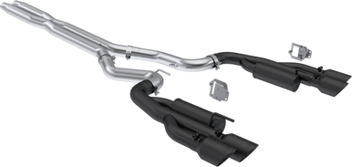 MBRP Race Series 3″ Catback Exhaust Dual Split Rear Quad Black Tips (2024-2025 Mustang GT) S7282BLK