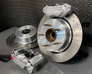 Aerospace Components Pro Street Rear Brake Kit w/ Dimpled and Slotted Rotors for AED Knuckles (2015-2023 Mustang) AC-551VRDSP-AED