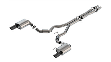 Borla 2024 Ford Mustang GT 5.0L V8 w/o Active Exhaust S-Type Cat-Back Exhaust System – Black Chrome – 140960BC