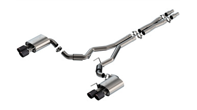 Borla 2024 Ford Mustang GT 5.0L V8 3 in ATAK Catback Non-Active Exhaust- Carbon Fiber Quad Tip – 140970CFBA