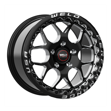 Weld 18x12 Solana Beadlock 6x114.3 ET53 BS 8.58 Gloss BLK MIL DIA