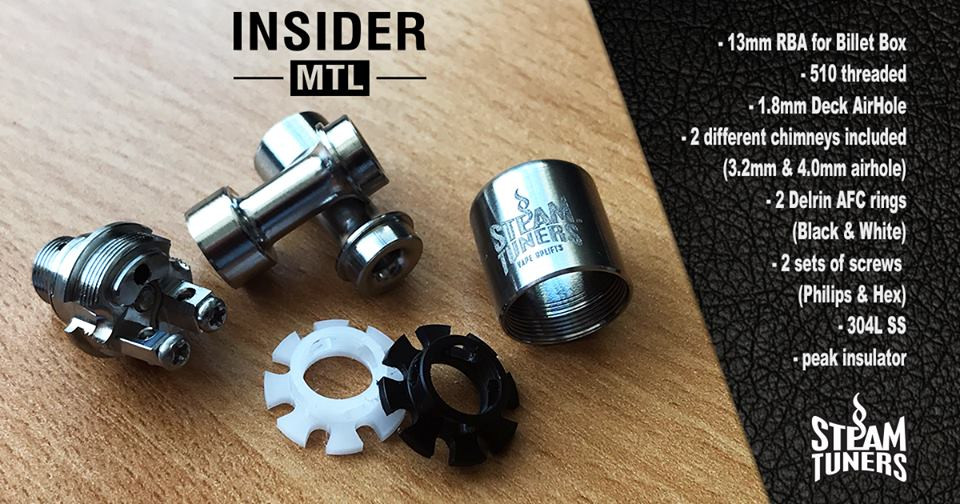 Steam Tuners|Insider RBA 1st batch Vape Steam Tuners|Insider RBA 1st batch Vape