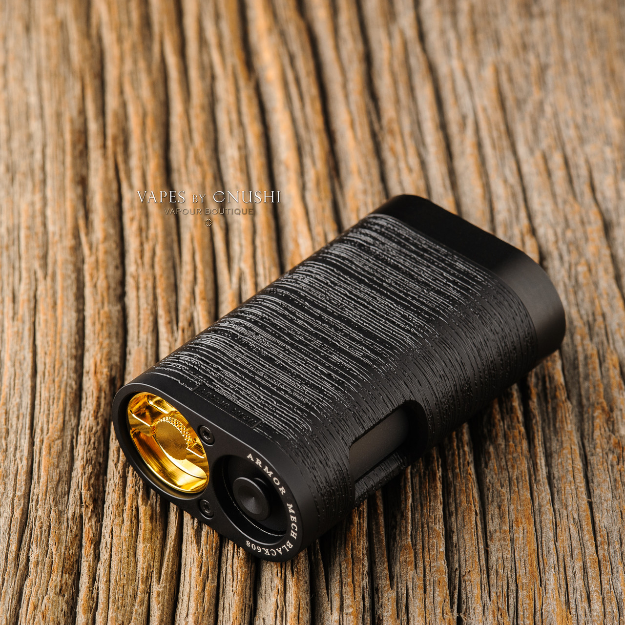 Armor Mods - "Armor Mech Black Edition, Wood Grain Engraved Body" Swag  Package - Vapes by Enushi