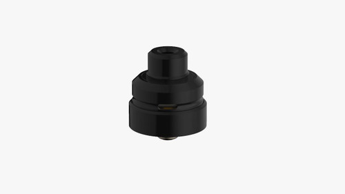 Mission XV x Coil Vapes - "Black Delrin Cap Body Set for DAYWON RDA". Shown with 510 drip tip and integrator (not included in sale). This sale is only for the cap body, AFC ring, and beauty ring.