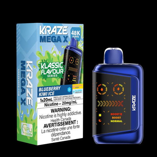 Kraze HD Mega X 48K Disposable Vape, Blueberry Kiwi ice