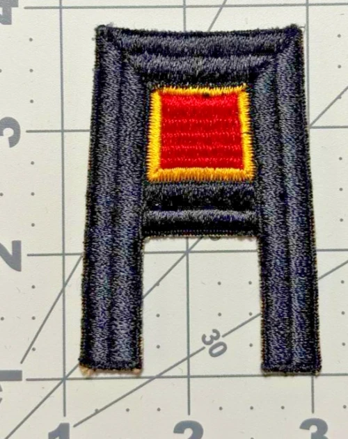WW 2 US Army 1st Army Ordnance Wool Ribbed Weave Blackback Patch Inv# K6979