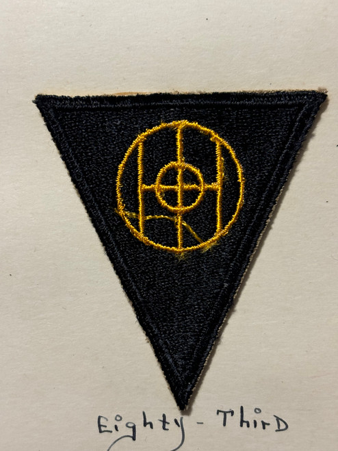 Lt Balcom Collection Patch #100 83rd Infantry Division