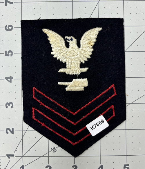 USN Turret Captain 2nd Class Rate Patch Inv# K7669