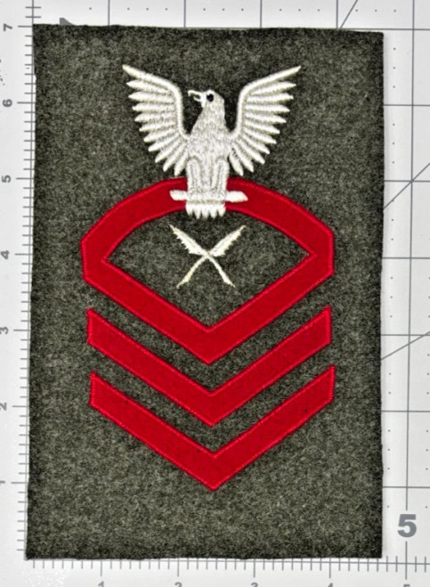 USMC Shipboard Marine Yeoman Tinsel Thread Rate Patch Inv# K2188