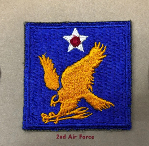 Kay Adams Collection WW 2 AAF 2nd Air Force Patch Inv# KA015