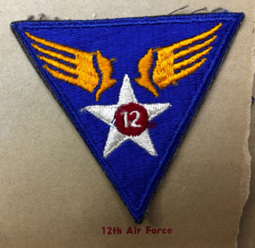 Kay Adams Collection WW 2 AAF 12th Air Force Patch Inv# KA025