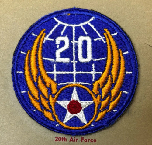 Kay Adams Collection WW 2 AAF 20th Air Force Patch Inv# KA029