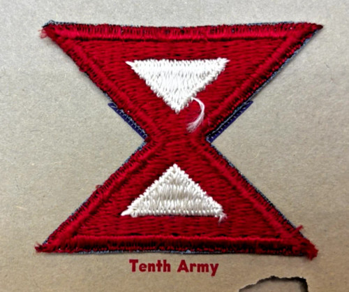 Kay Adams Collection WW 2 US Army 10th Army Patch Inv# KA061
