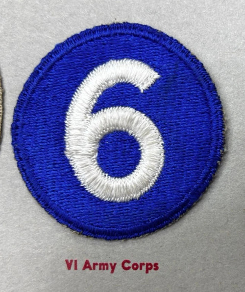 Kay Adams Collection WW 2 US Army 6th Corps Patch Inv# KA068