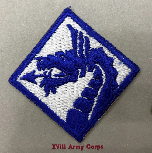 Kay Adams Collection WW 2 US Army 18th Corps Patch Inv# KA081