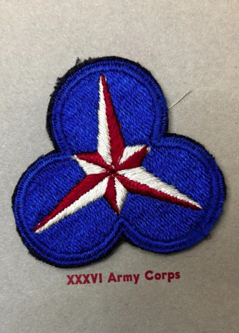 Kay Adams Collection WW 2 US Army 36th Corps Patch Inv# KA090