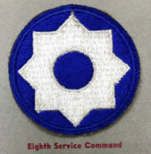 Kay Adams Collection WW 2 US Army 8th Service Command Patch Inv# KA103