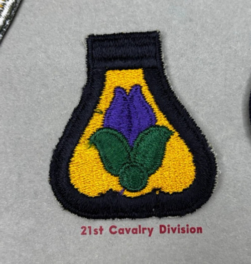 Kay Adams Collection WW 2 US Army 21st Cavalry Division Patch Inv# KA112