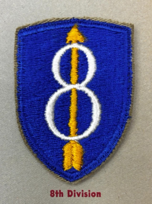 Kay Adams Collection WW 2 US Army 8th Infantry Division Patch Inv# KA128