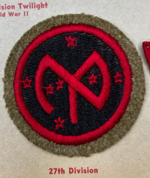 Kay Adams Collection WW 2 US Army 27th Infantry Division Wool Patch Inv# KA145
