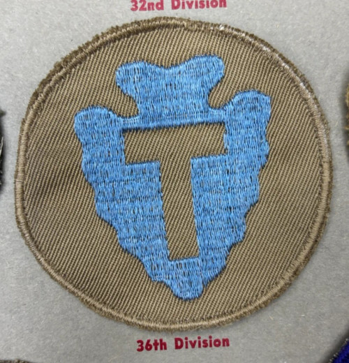 Kay Adams Collection WW 2 US Army 36th Infantry Division Twill Patch Inv# KA155