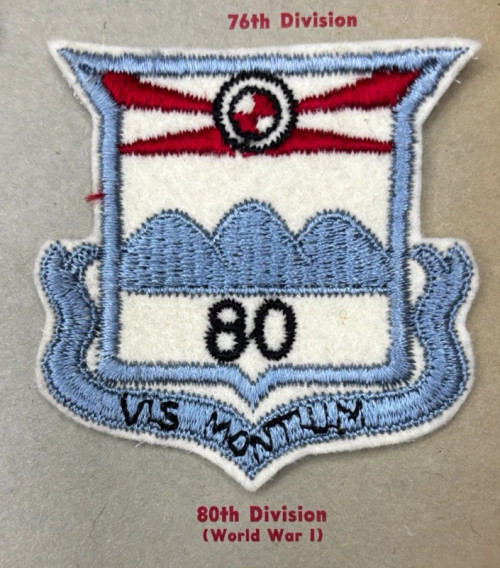 Kay Adams Collection 40's Made WW 1 US Army 80th Division Patch Inv# KA180