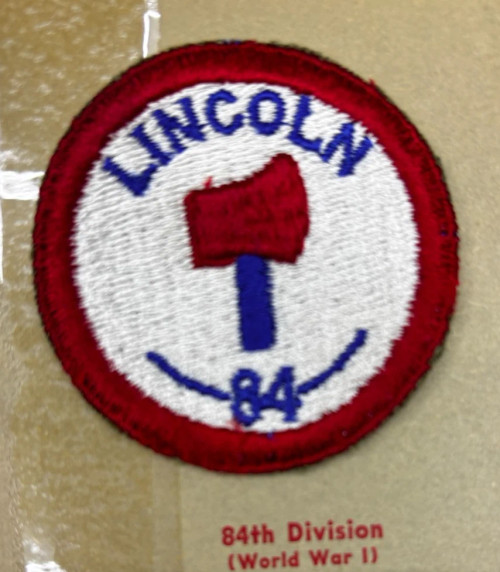 Kay Adams Collection 40's Made WW 1 US Army 84th Division Patch Inv# KA186