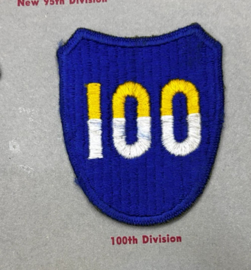 Kay Adams Collection WW 2 100th Infantry Division Reversed Patch Inv# KA207