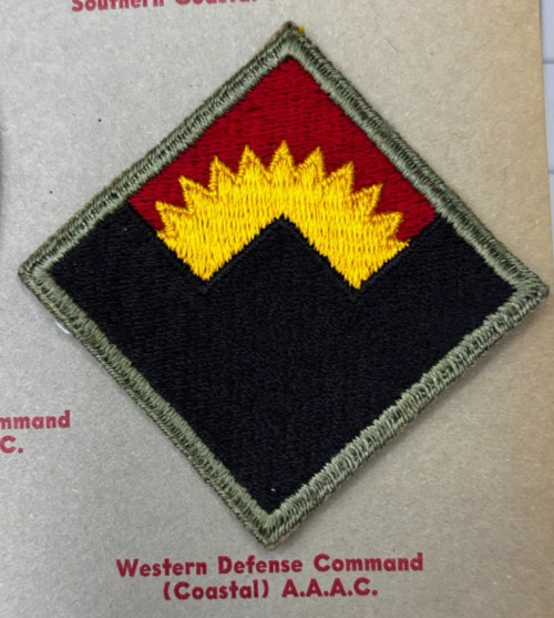Kay Adams Collection WW 2 US Army Western Defense Command Patch Inv# KA222