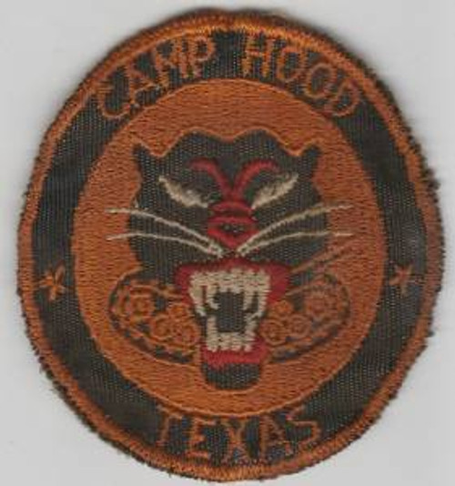 Red Features WW 2 US Army Camp Hood Texas Tank Destroyer Twill Patch Inv# H681