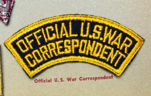 Kay Adams Collection WW 2 US War Correspondent Patch Inv# KA291