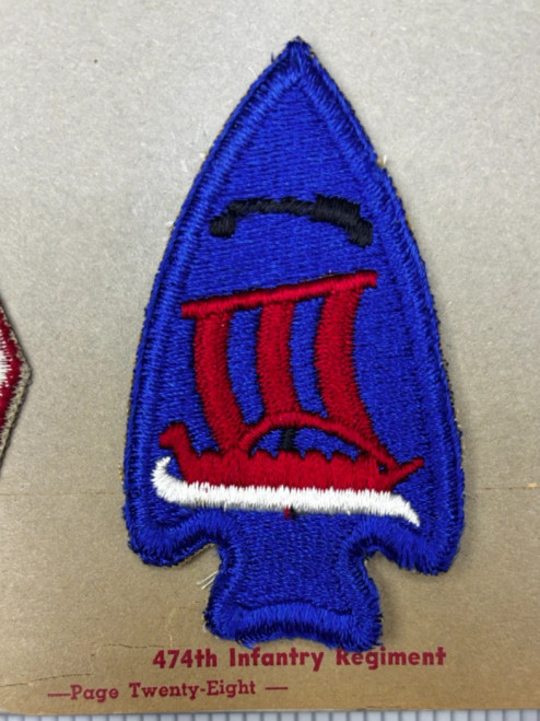 Kay Adams Collection WW 2 US Army 474th Infantry Regiment Patch Inv# KA368
