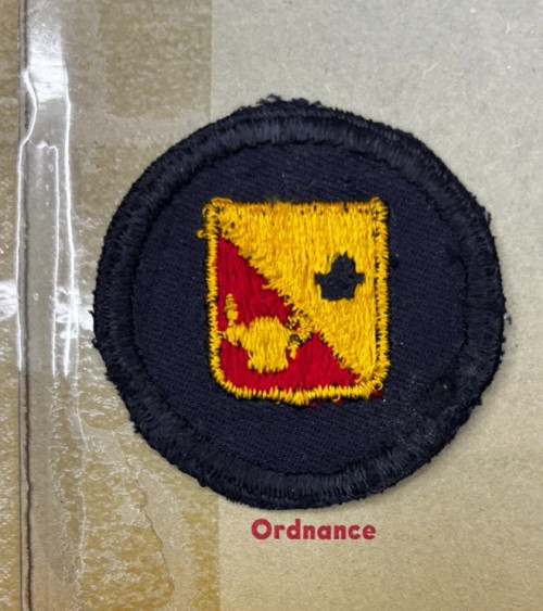 Kay Adams Collection WW 2 US Army Ordnance Blackback Cap Patch Inv# KA380
