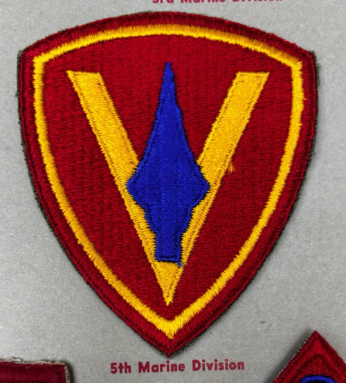 Kay Adams Collection WW 2 USMC 5th Marine Division Patch Inv# KA390