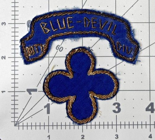 Italian Made WW 2 US Army 88th Infantry Division Blue Devil Bullion Patch & Tab Inv# K8113