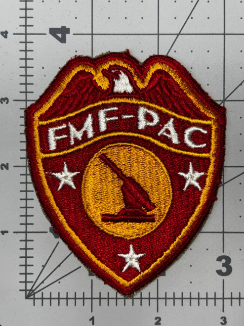 Detailed Feathers WW 2 USMC FMF-PAC Anti-Aircraft Patch Inv# K8380