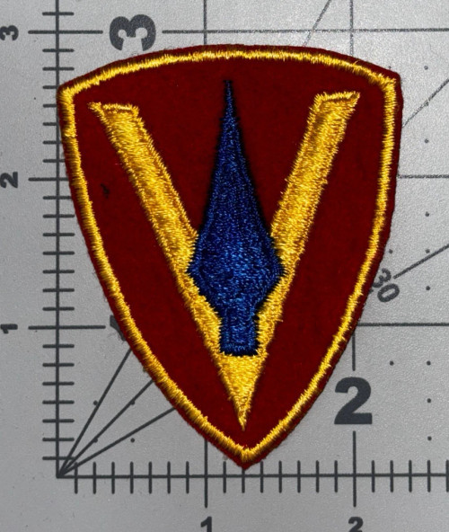 WW 2 USMC 5th Marine Division Wool Patch Inv# K8555