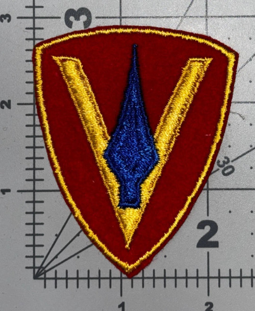 WW 2 USMC 5th Marine Division Wool Patch Inv# K8557