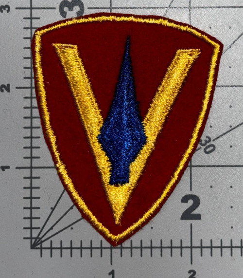 WW 2 USMC 5th Marine Division Wool Patch Inv# K8558