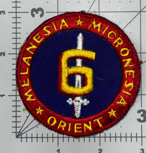 WW 2 USMC 6th Marine Division Twill Patch Inv# K8576