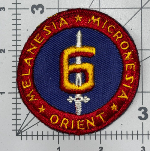 WW 2 USMC 6th Marine Division Twill Patch Inv# K8578