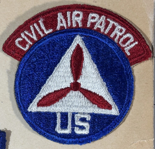 G W Lawrence Collection WW 2 Civil Air Patrol Attached Tab Patch Inv 41-8