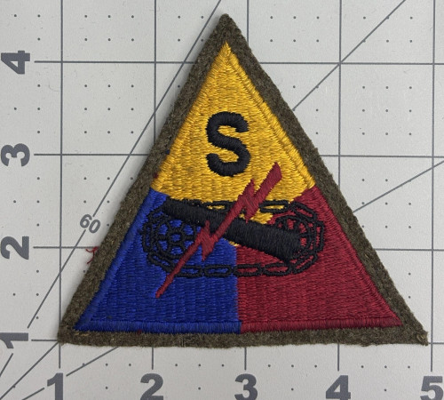 WW 2 US Army Armored School Wool Patch Inv# K7884