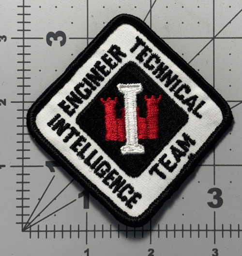 60's Army Engineer Technical Intelligence Team Merrowed Edge Patch Inv# K8857