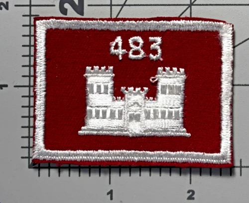 Cut Edge No-Glow US Army 483rd Engineer Battalion Patch Inv# K8863