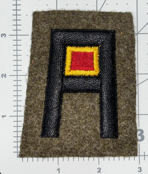 WW 2 US Army 1st Army Ordnance Wool Ribbed Weave Patch Inv# K8935