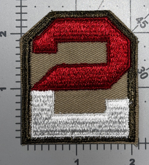 WW 2 US Army 2nd Army OD Border Twill Patch Inv# K8964