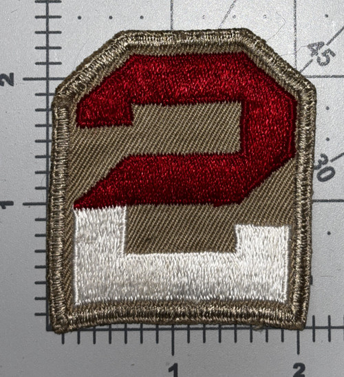 Off Uniform WW 2 US Army 2nd Army Tan Border Twill Patch Inv# K8965