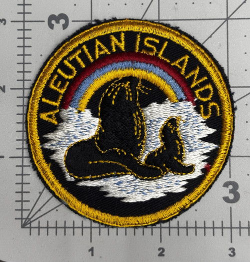 Variation 1 WW 2 US Army Aleutian Islands Command Black Twill Patch Inv# K9009