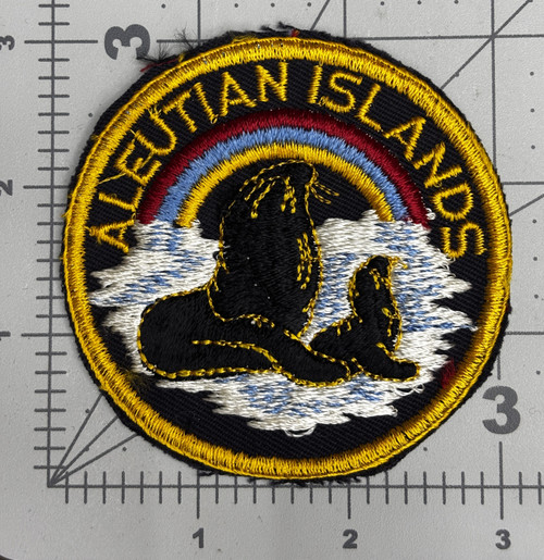 Variation 1 WW 2 US Army Aleutian Islands Command Black Twill Patch Inv# K9010